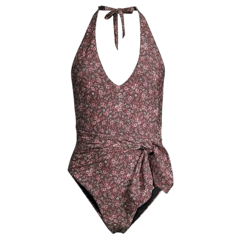Veronica Beard Vickerie Swimsuit Medium One Piece Halter Floral - Picture 13 of 13